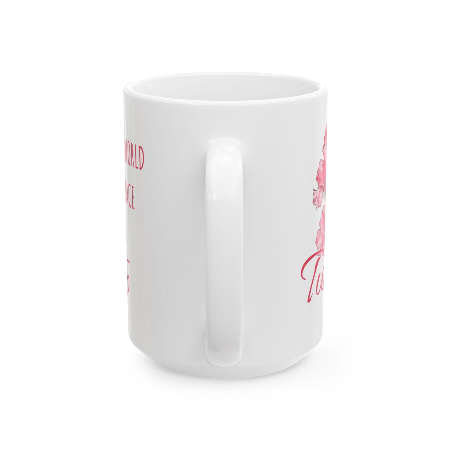 Happy Birthday Ceramic Mug, August Born, Birh Flower Gladiolus, 11oz & 15oz Sizes - 14211