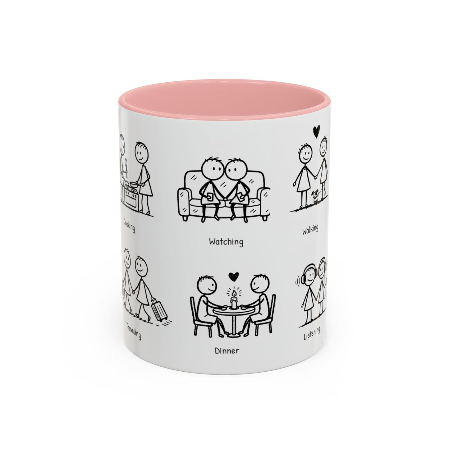 Our Favorite Things to Do Valentine’s Mug – Cozy Couples Illustrated Accent Coffee Mug - 14705