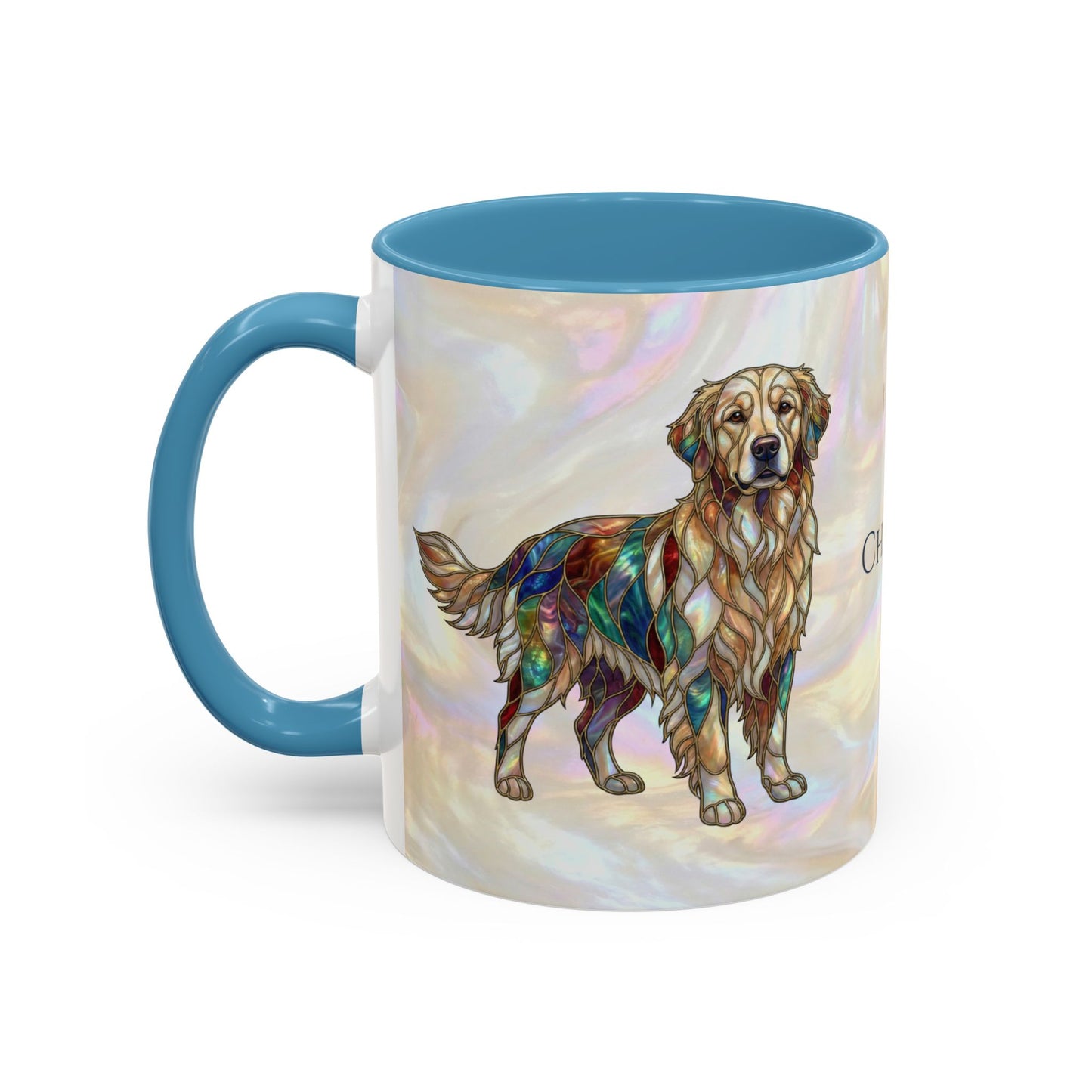 Personalized Golden Retriever Coffee Mug - Stained Glass Design 11/15oz - 14534