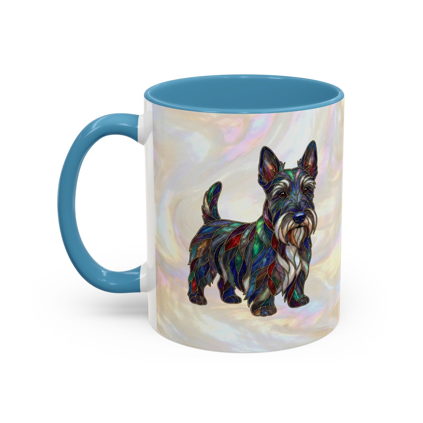 Scottish Terrier Accent Coffee Mug – Stained Glass Design 11/15oz - 14644