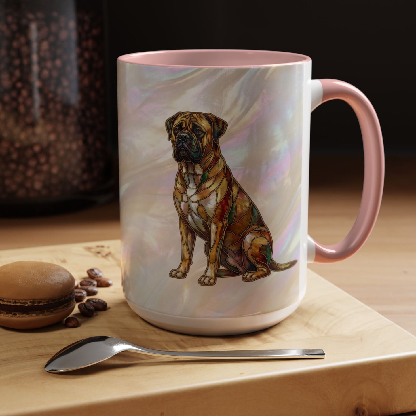 Bull Mastiff Accent Coffee Mug -Stained Glass Style (11/15oz) 14622