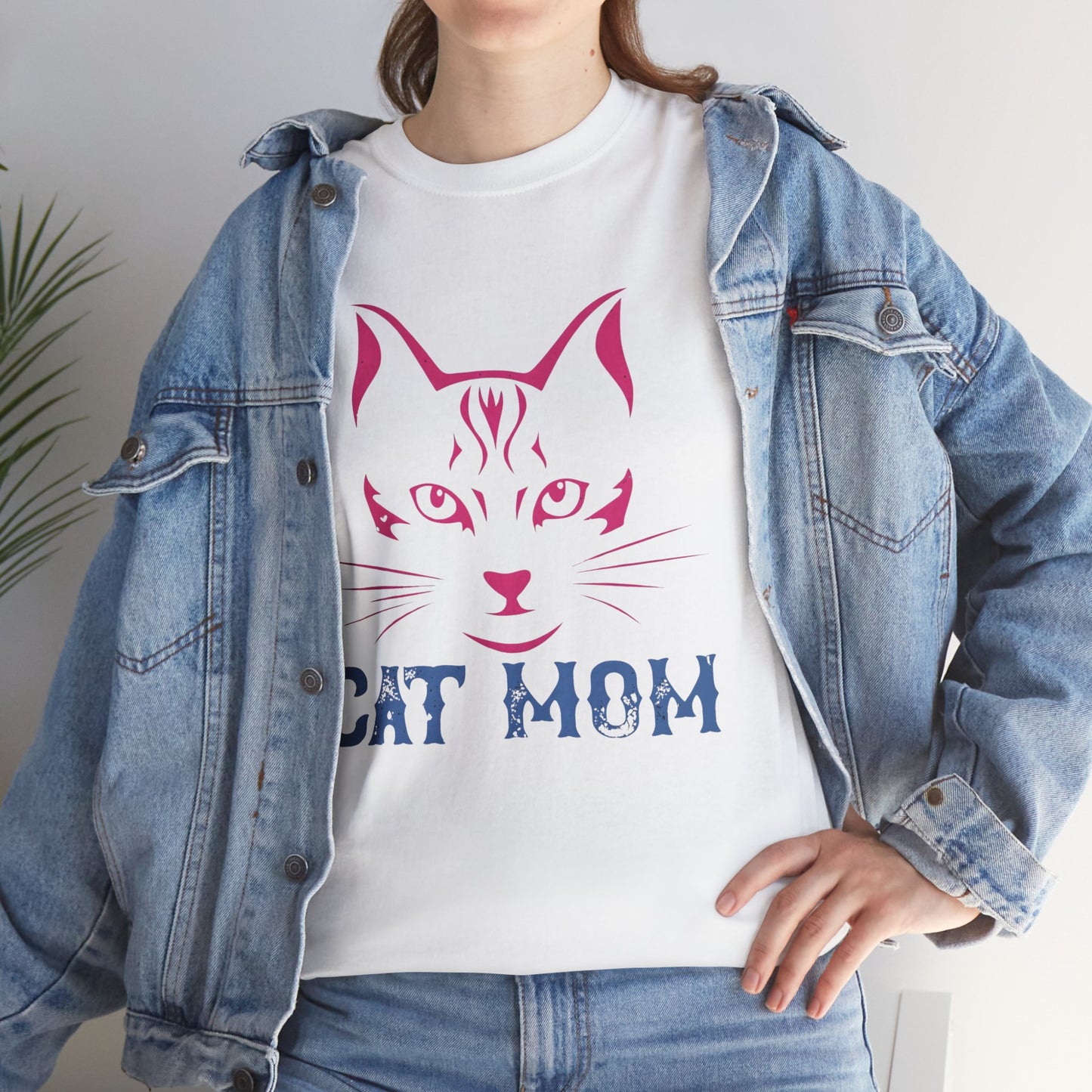 Cat Mom T-Shirt – Cute Cat Face Graphic Tee for Cat Lovers - 14882