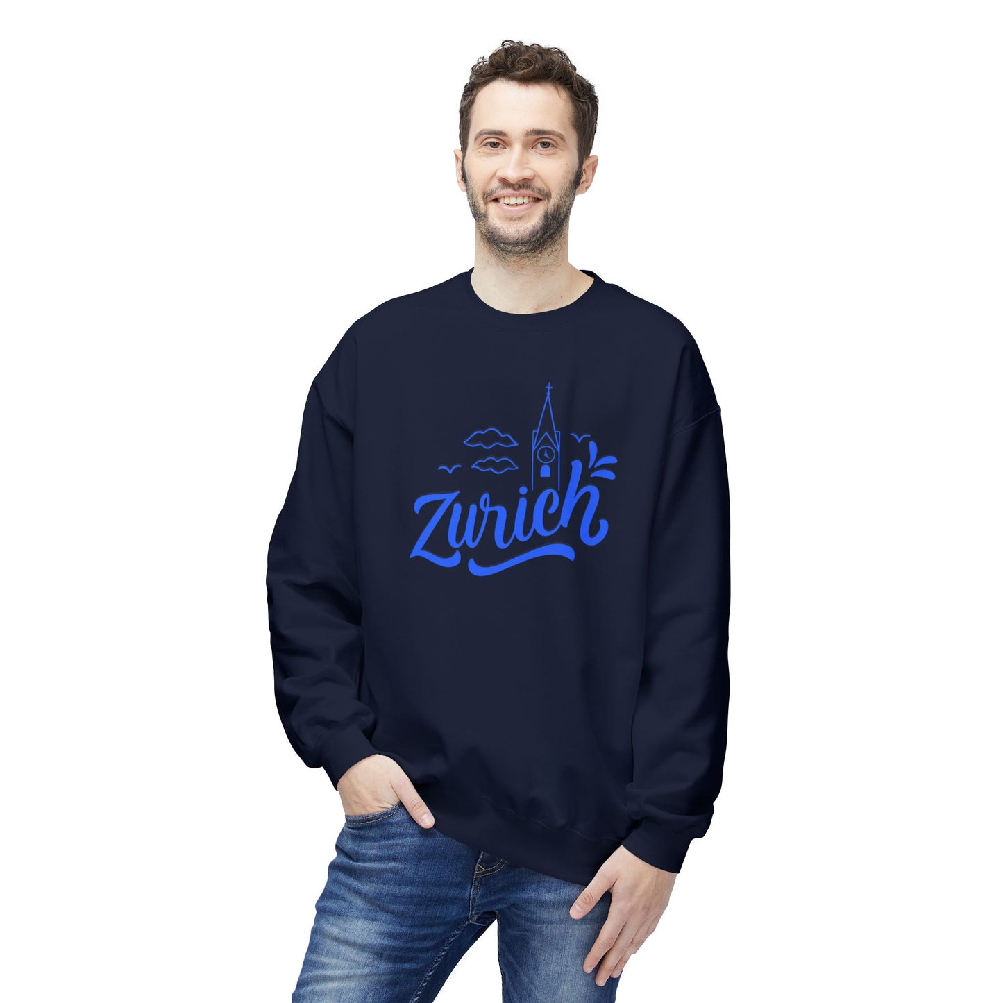 Zurich Unisex Crewneck Sweatshirt - Cozy Midweight Fleece - 12124