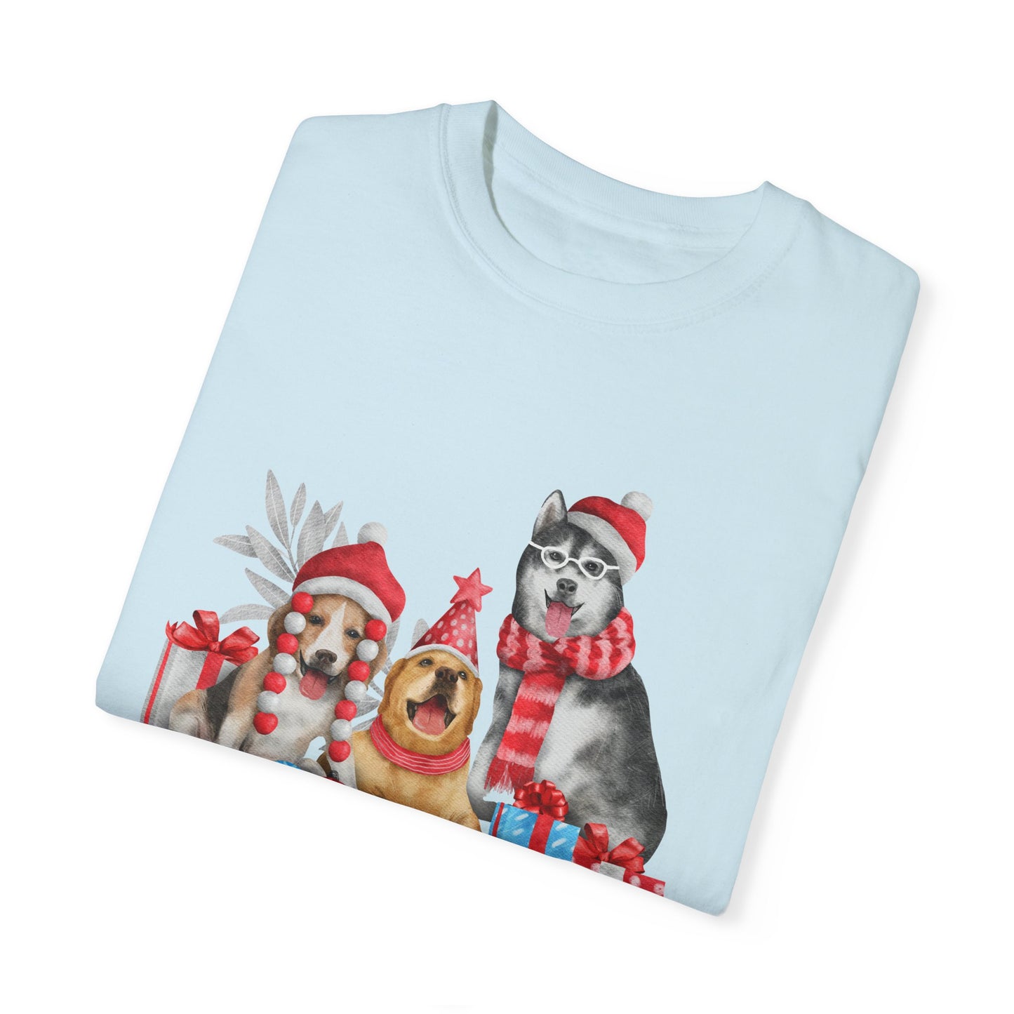 Dogs, Merry Christmas - Unisex Garment-Dyed T-shirt - 10284