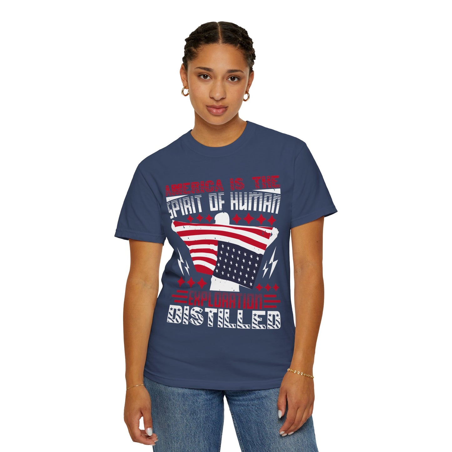 Patriotic Unisex T-Shirt - Spirit of Human Exploration, Independence Day Gift, July 4th Celebration Wear, American Pride Tee - 13792