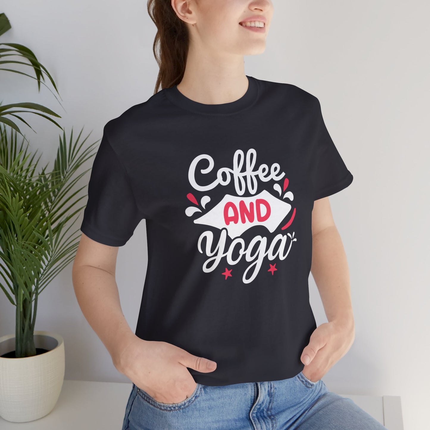 Coffee & Yoga - Unisex Jersey Short Sleeve Tee