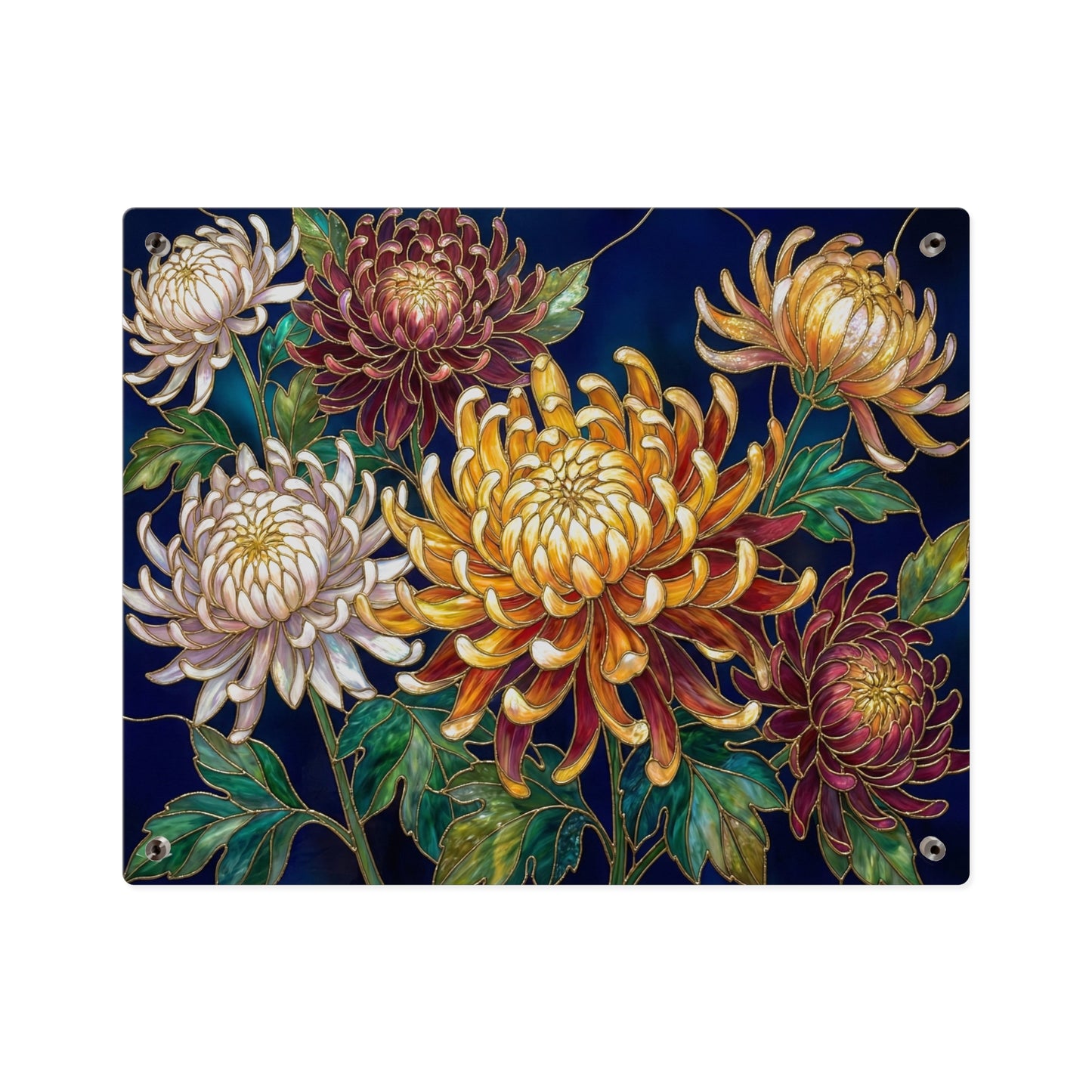 Chrysanthemum Acrylic Wall Art Panel — Floral Botanical Home Décor - 14609