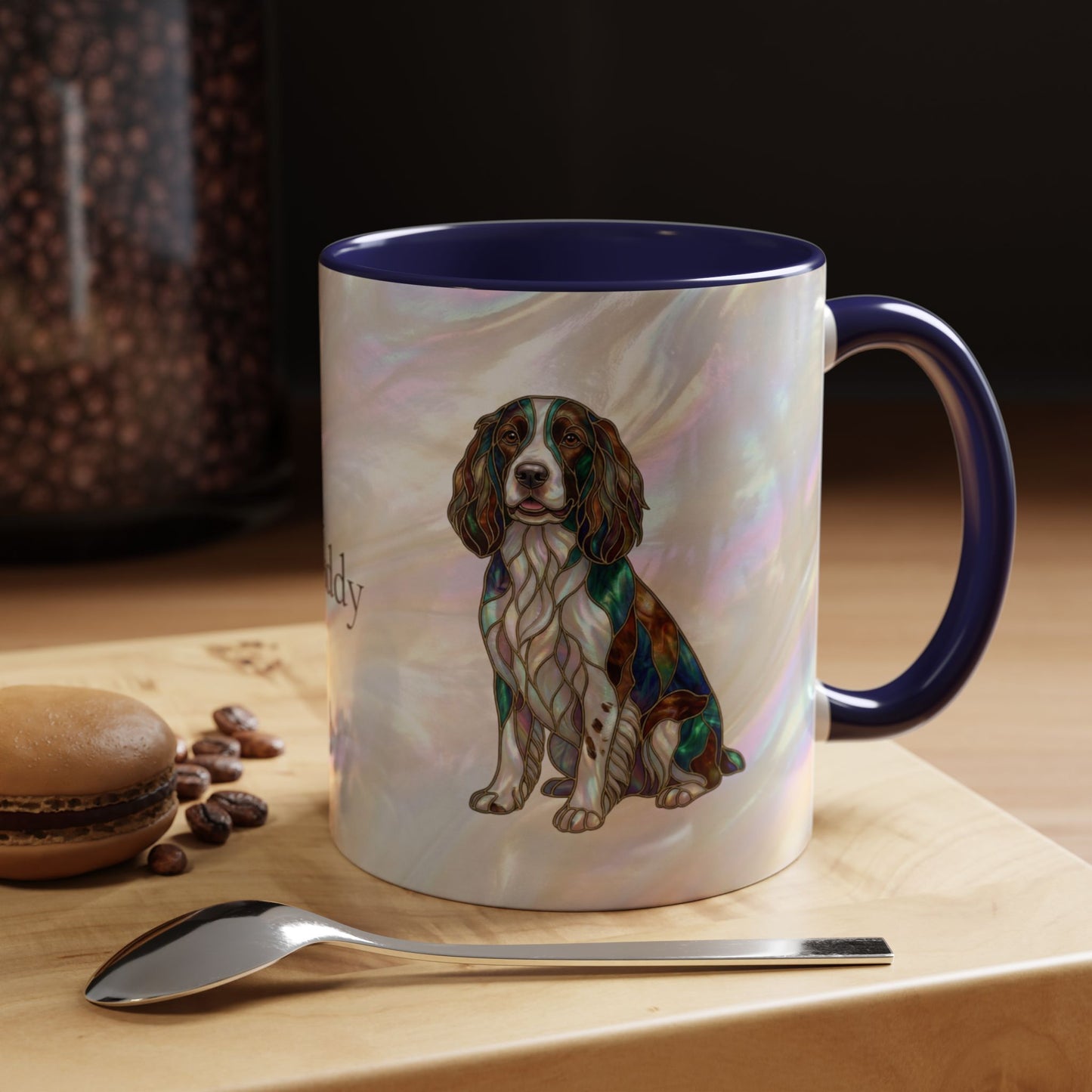 Springer Spaniel Accent Coffee Mug – Stained Glass Design 11/15oz - 14648