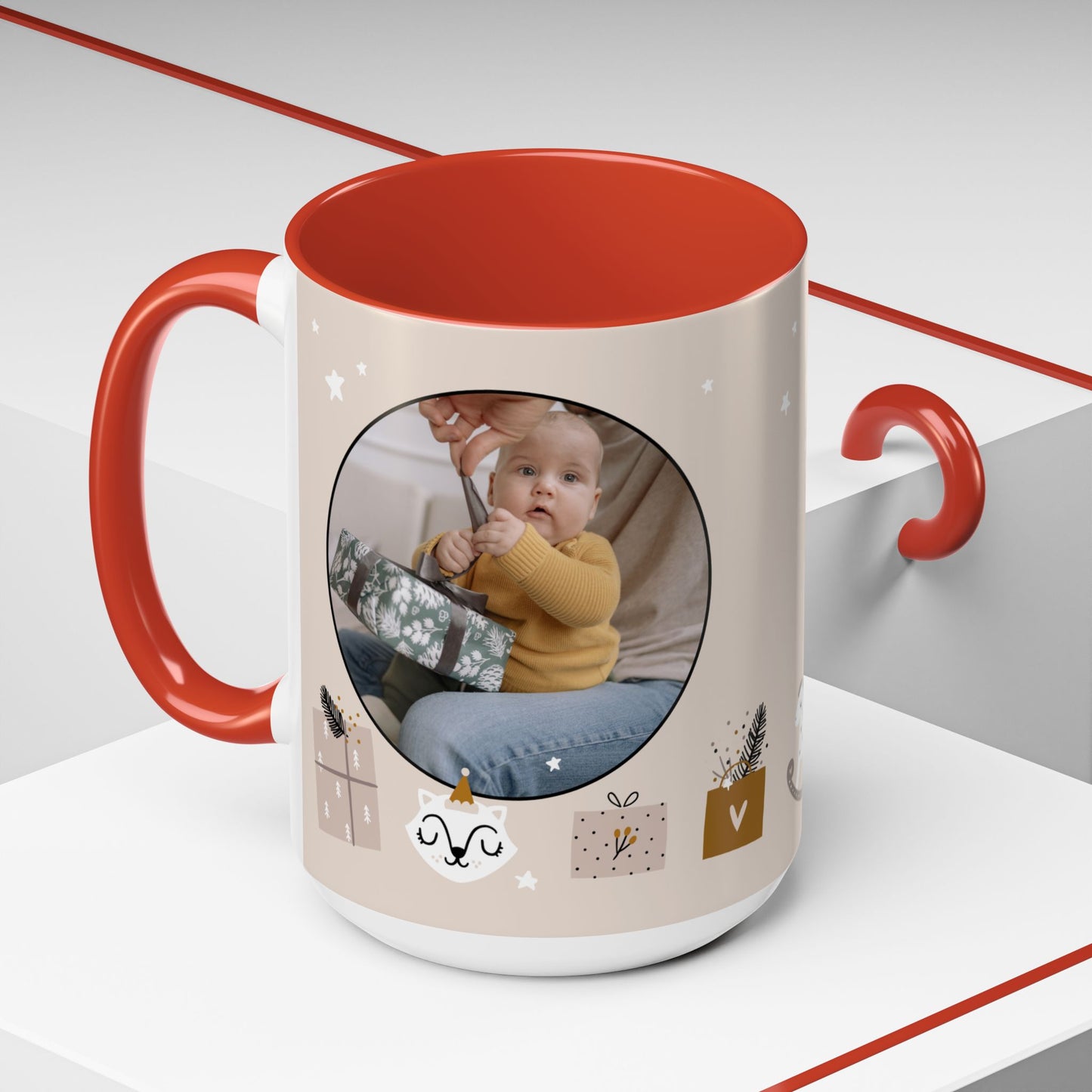 My First Christmas, Customizable - Accent Coffee Mug (11, 15oz) - 10860