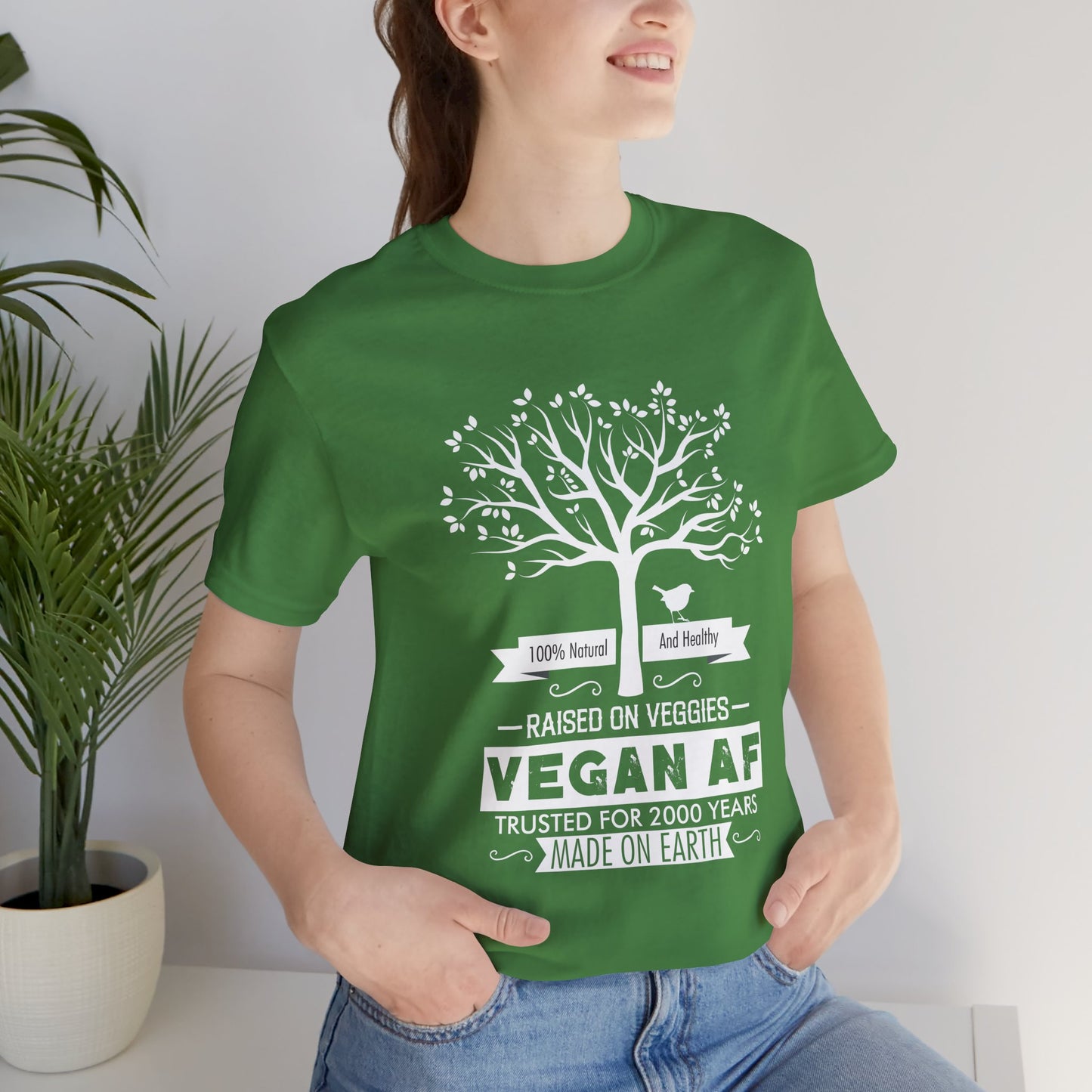 Vegan: 100% Natural And Healthy, Raised By Veggies - Unisex Jersey Short Sleeve Tee - 12396