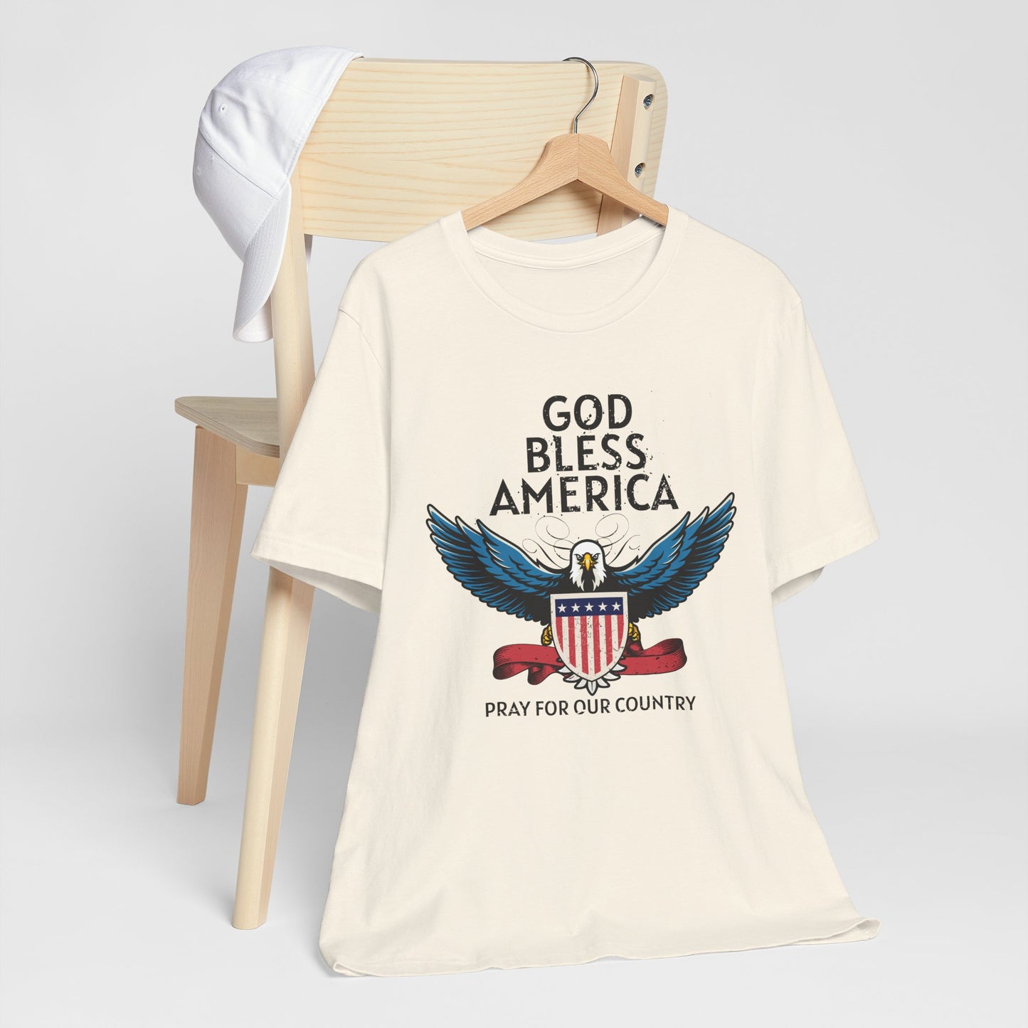 God Bless America Unisex Tee | Patriotic Shirt, American Eagle Design, Casual Wear, Independence Day, Gifts for Veterans - 13786