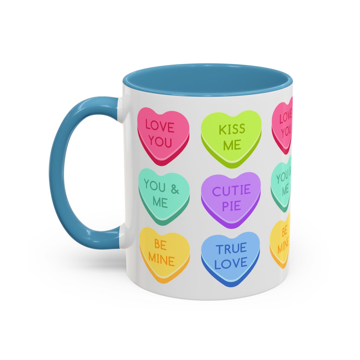 Love You, Kiss Me - Accent Coffee Mug (11, 15oz) - 11541