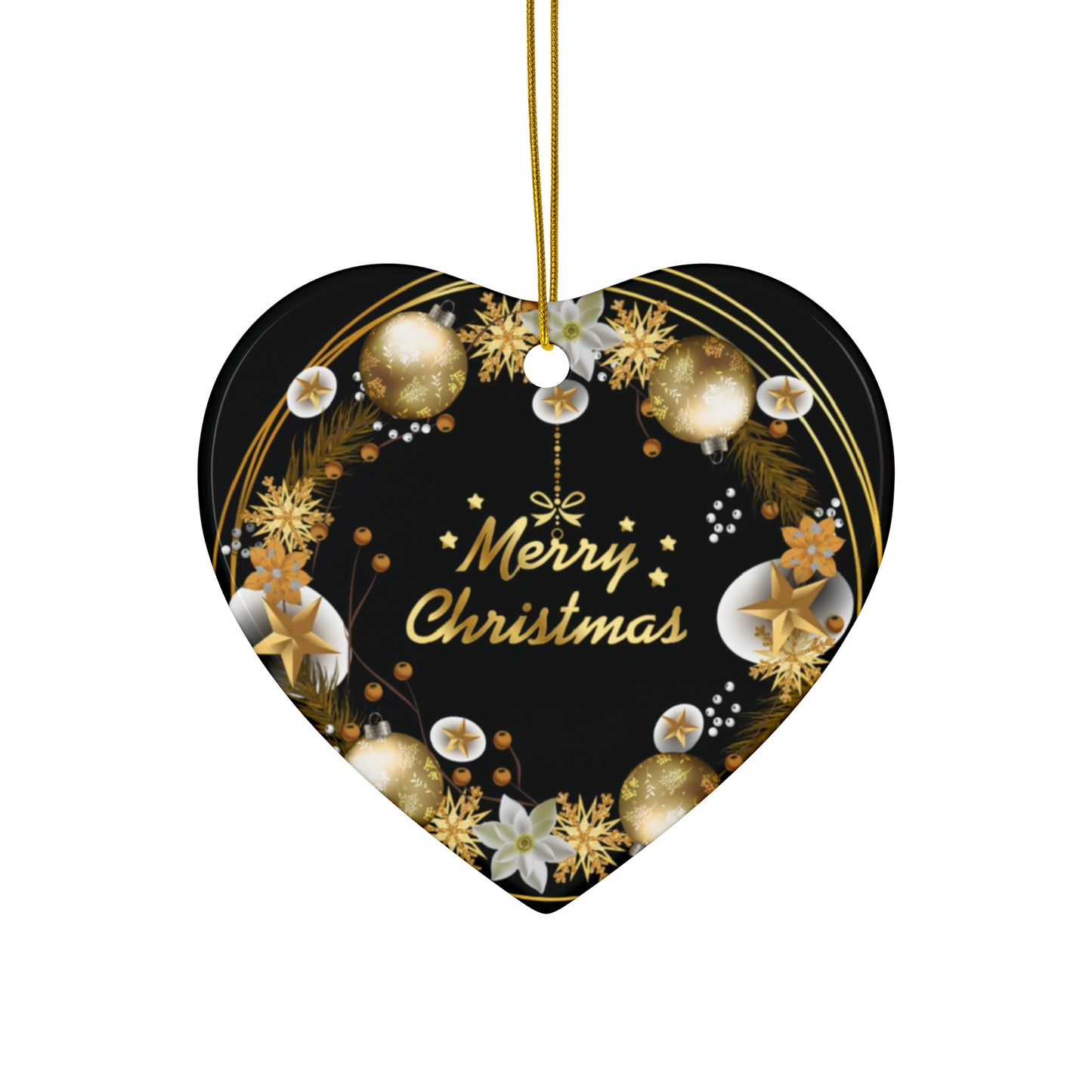 Merry Christmas - Ceramic Ornament, 4 Shapes