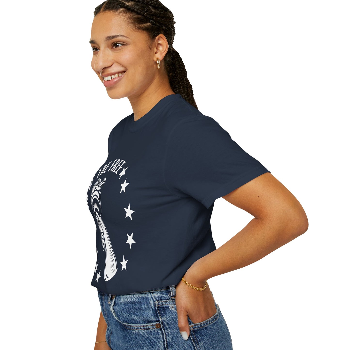 Land Of the Free Graphic T-Shirt, Casual Wear for Independence Day, Gift for Freedom Lovers, Unisex Tee for Everyday Style, Comfort and Style - 13640