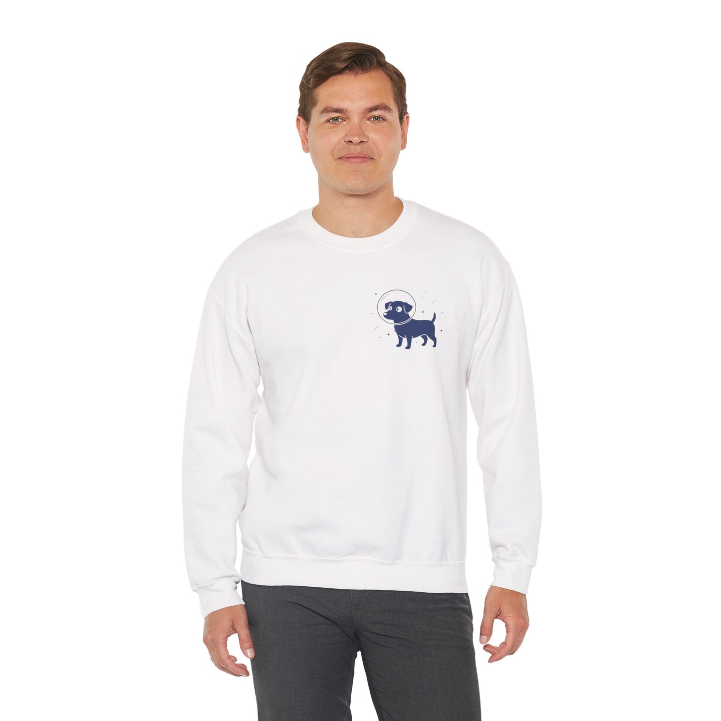 Dog in Space Crewneck Sweatshirt – Space Puppy Graphic Pullover - 14678