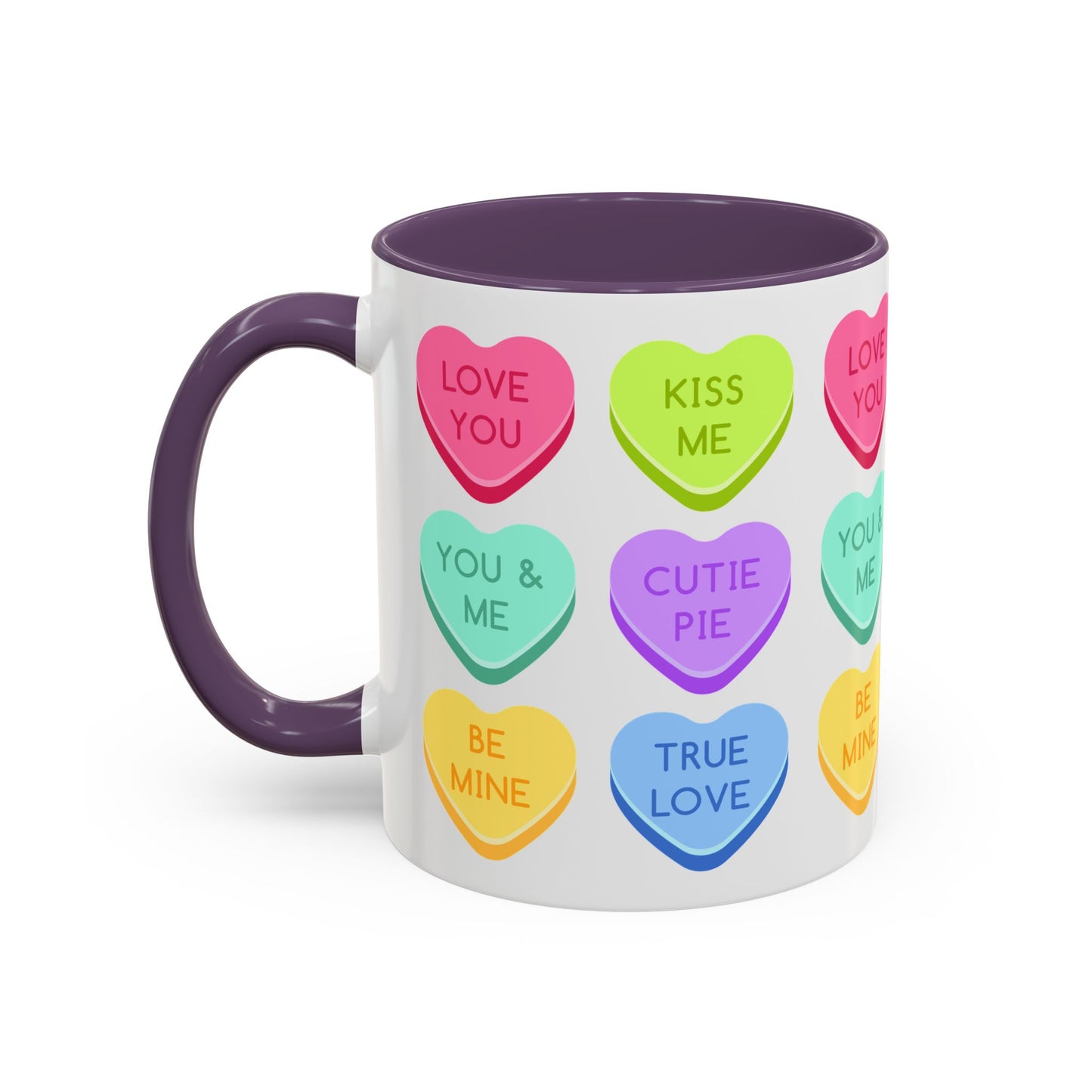 Love You, Kiss Me - Accent Coffee Mug (11, 15oz) - 11541