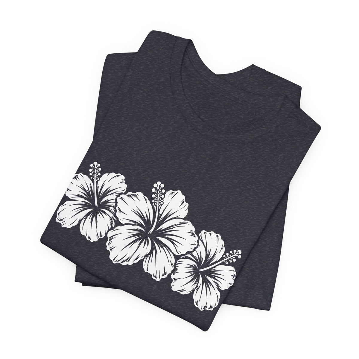 Hibiscus Floral T-Shirt,  Tropical Flower Graphic Tee - 14995