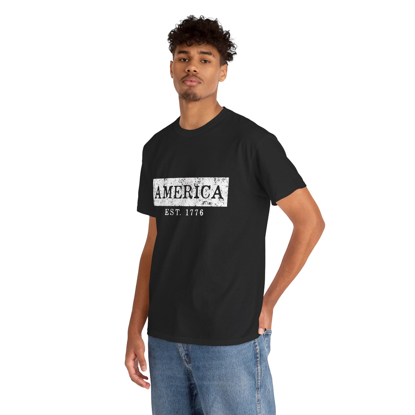 Patriotic Unisex Tee - America EST 1776, Vintage Style Shirt, Independence Day Gift, Casual Wear, Gifts for Him/Her - 13736