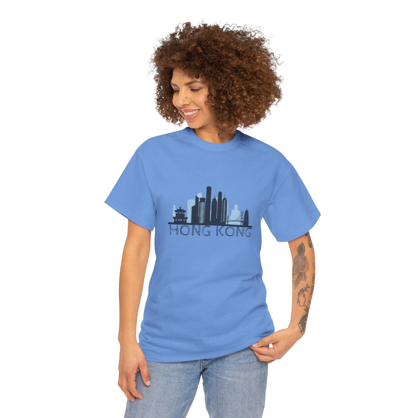 Hong Kong Unisex Heavy Cotton Tee | Casual Travel Shirt - 12042