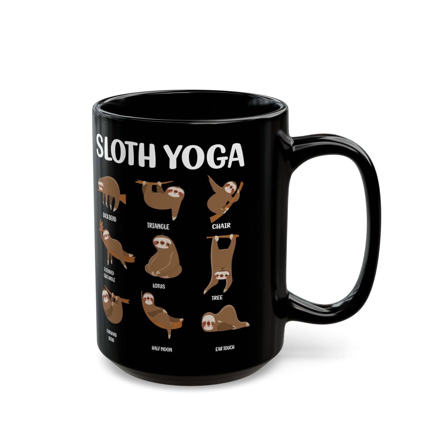 Sloth Yoga Mug, Fun Sloth Yoga Design Mug, Gift for Sloth Lovers - 13153
