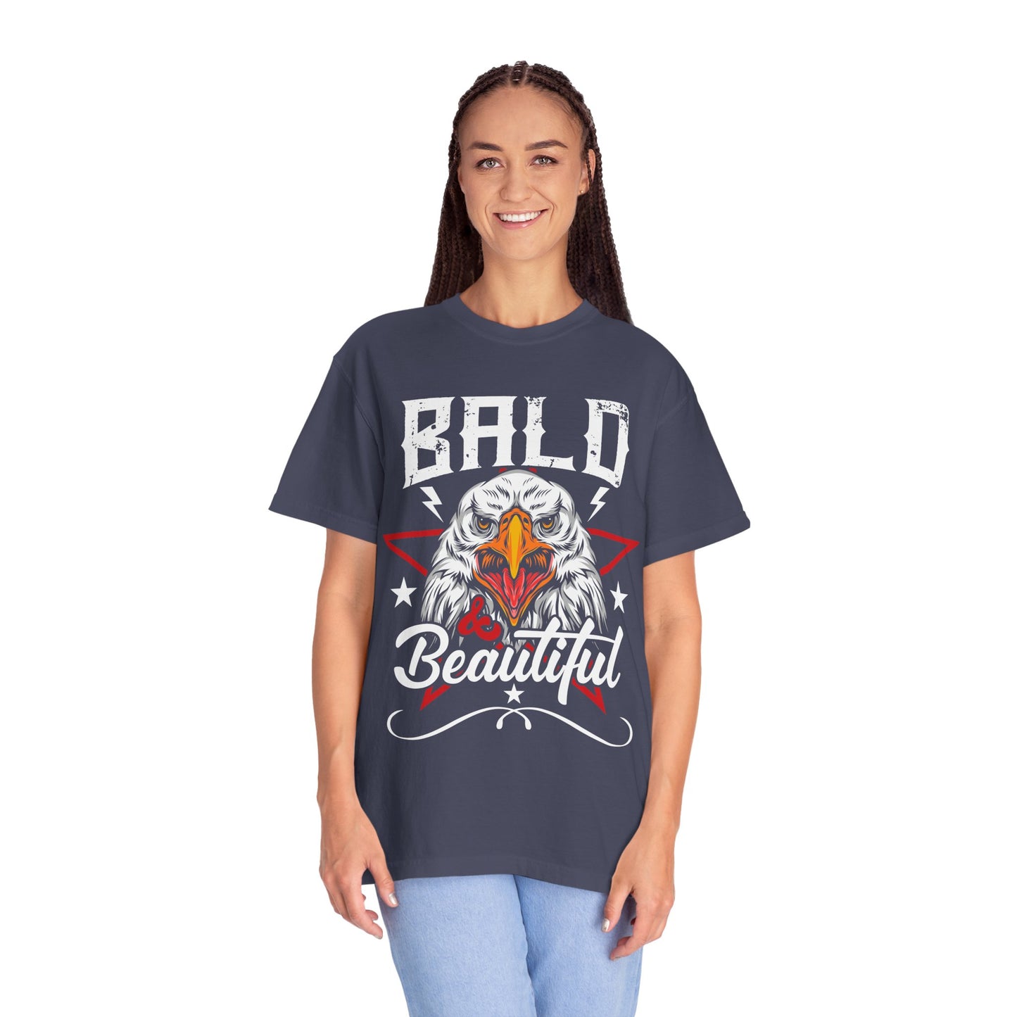 American Eagle, Bald is Beautiful T-Shirt, Unisex Garment-Dyed Tee - 13491