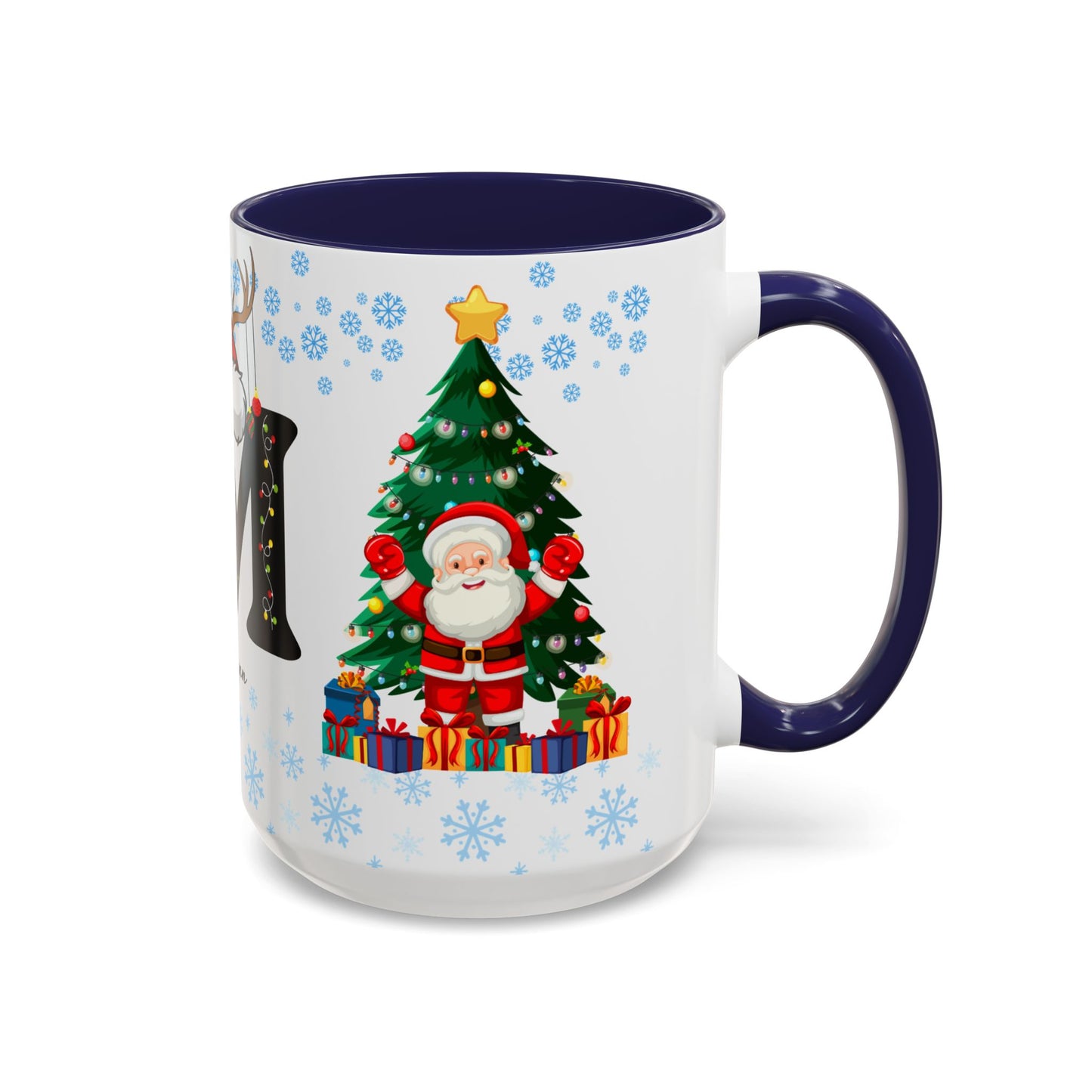 Christmas Letter M for Megan, Customizable - Accent Coffee Mug (11, 15oz)