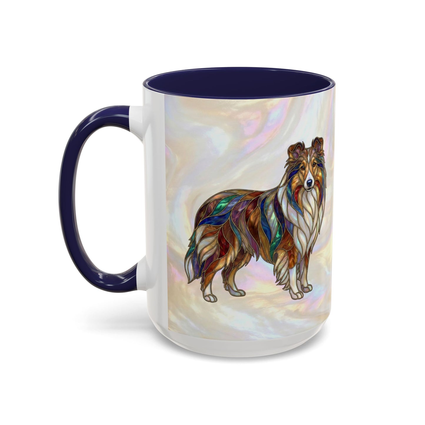 Sheltie Accent Coffee Mug – Stained Glass Design 11/15oz - 14645