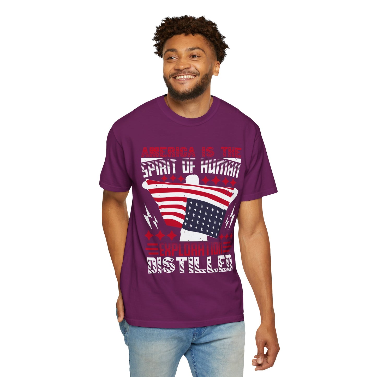 Patriotic Unisex T-Shirt - Spirit of Human Exploration, Independence Day Gift, July 4th Celebration Wear, American Pride Tee - 13792