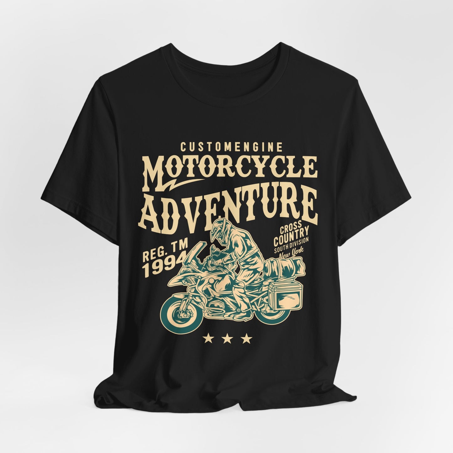 Custom Engine, Motorcycle Adventure - Unisex Jersey Short Sleeve Tee - 13146