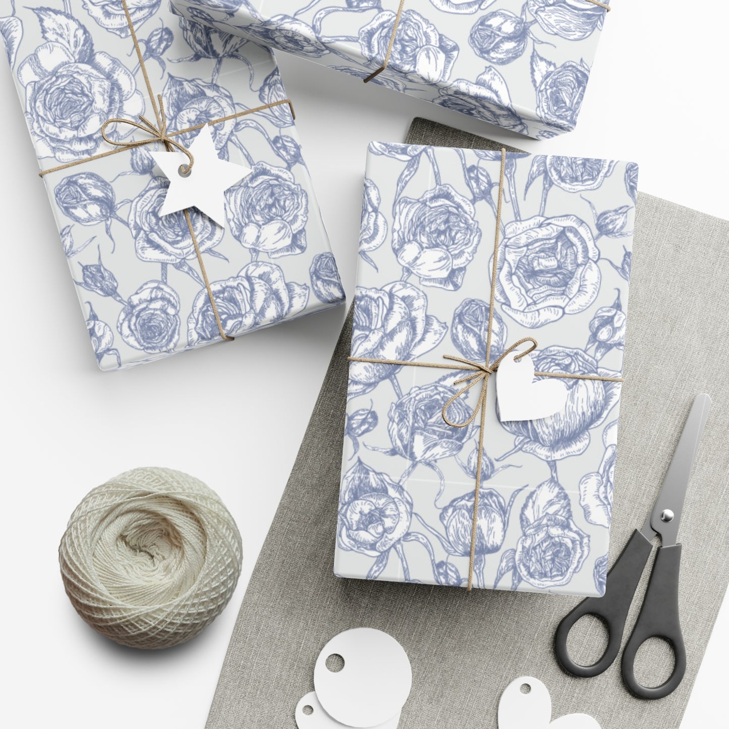 Vintage Blue Flowers - Gift Wrap Papers - 10314