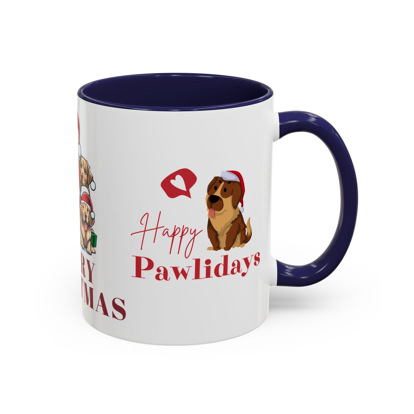 Dogs, Merry Christmas - Accent Coffee Mug (11, 15oz)