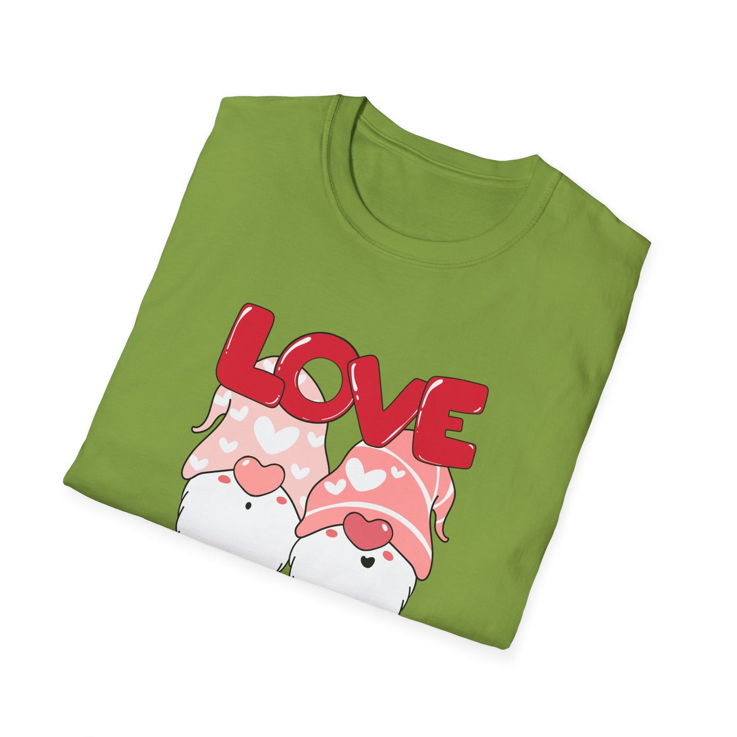 Gnomes, Love, Happy Valentine's Day - Unisex Softstyle T-Shirt - 11444