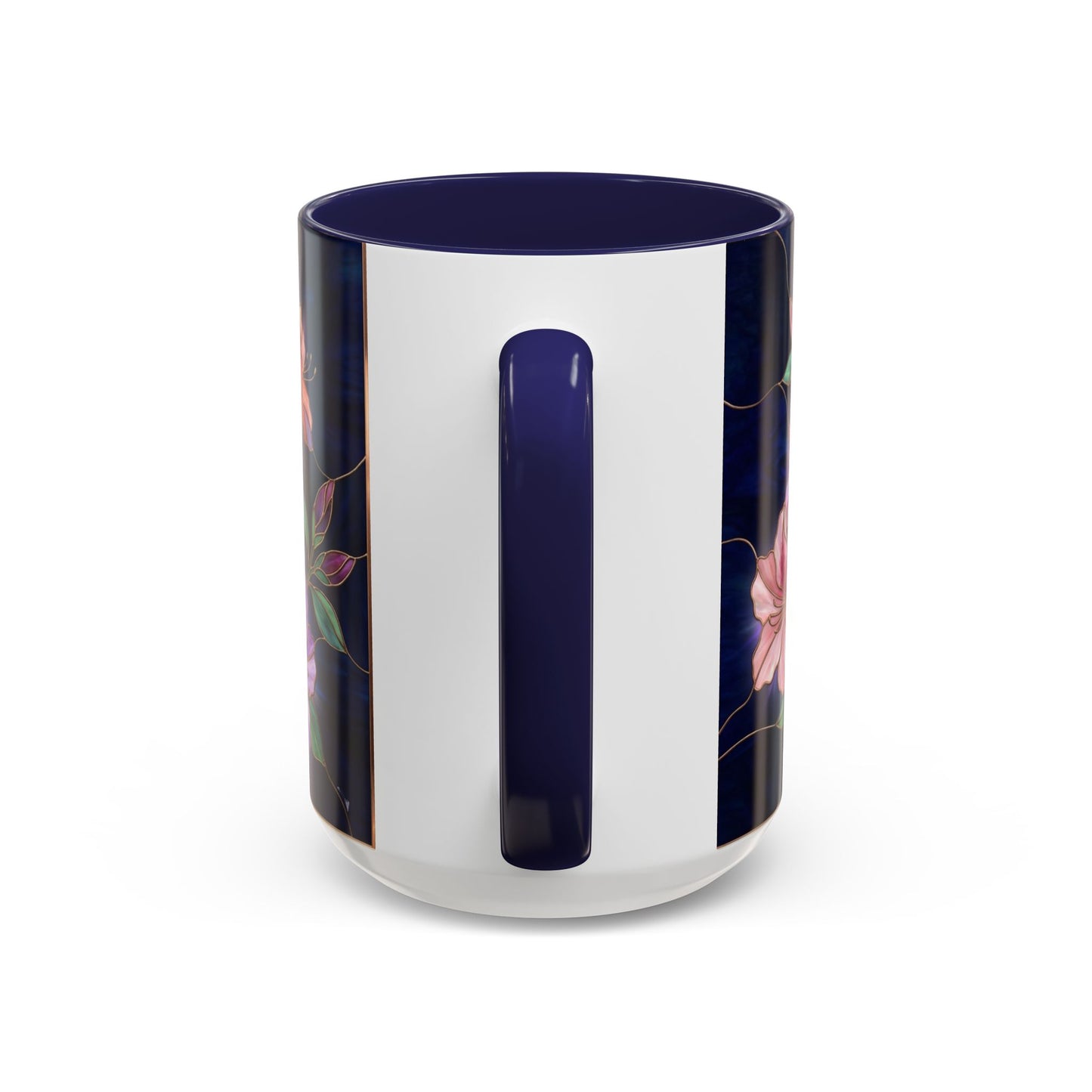 Azalea Floral Accent Coffee Mug — Stained Glass Design 11/15oz - 14554