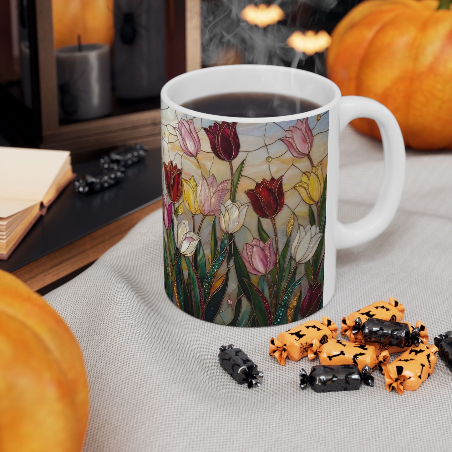 Stained Glass Tulip Ceramic Mug (11oz & 15oz) - 14517