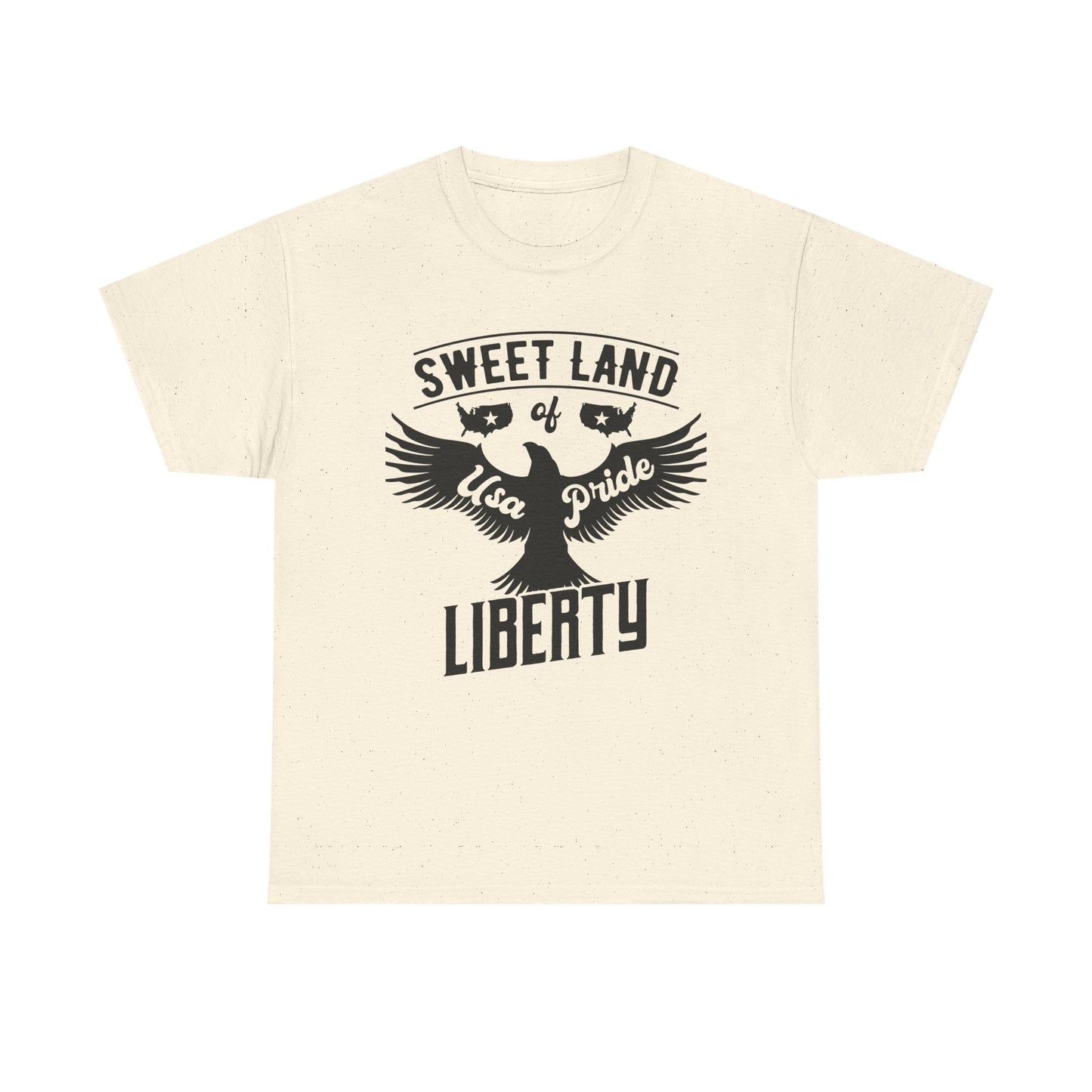 Sweet Land of Liberty Design, Unisex Heavy Cotton Tee: Patriotic T-shirt, Gift for Freedom Lovers, Casual Wear, Independence Day Shirt - 13492