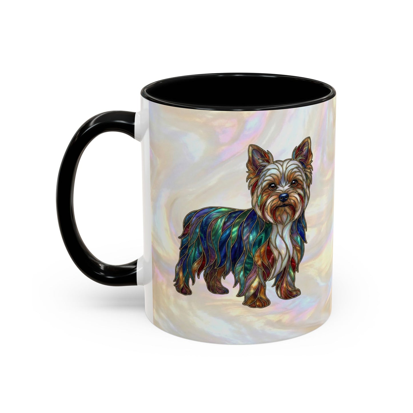 Yorkie Accent Coffee Mug – Stained Glass Design 11/15oz - 14653