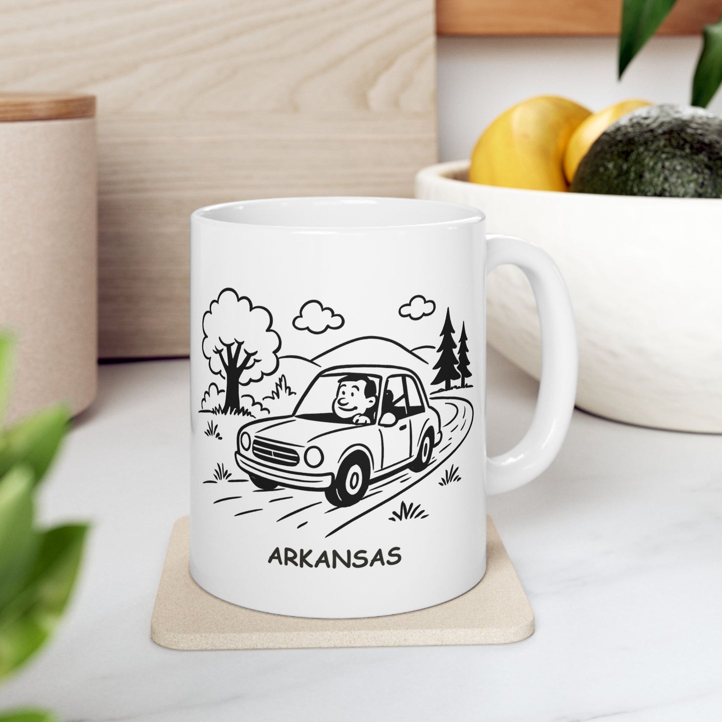 "In Arkansas, it’s not the destination, it’s the backroads you take to get there." Ceramic Mug - 13346