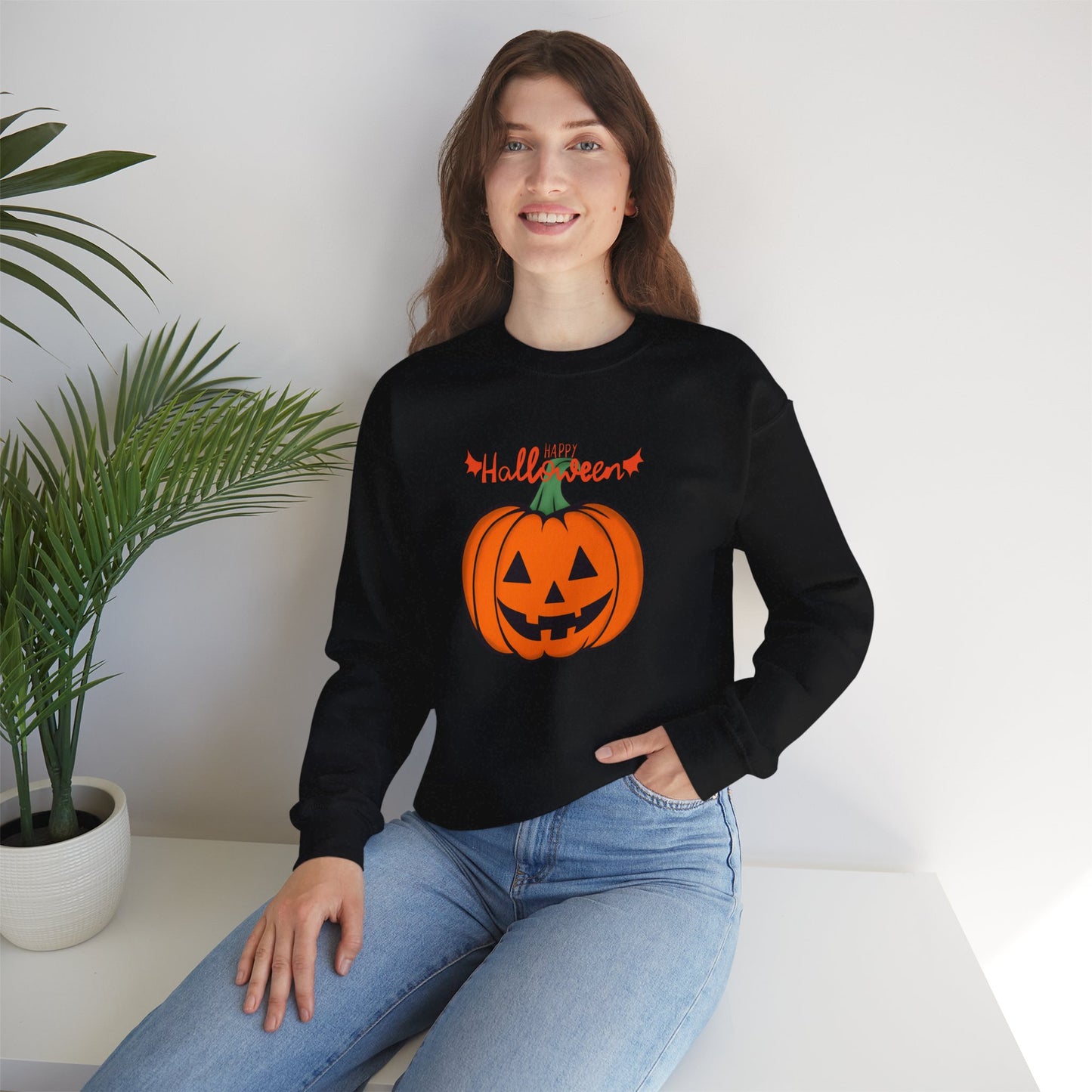 Happy Halloween, Big Pumpkin - Unisex Heavy Blend™ Crewneck Sweatshirt