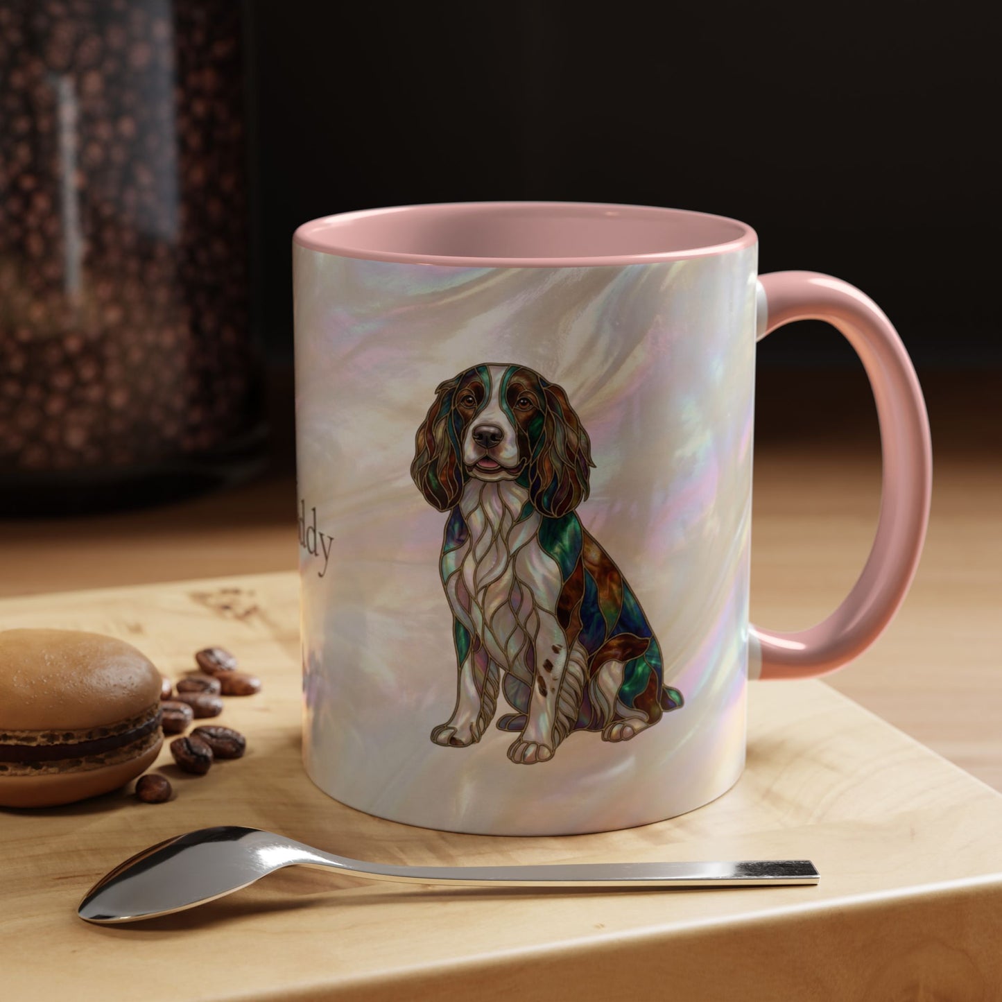 Springer Spaniel Accent Coffee Mug – Stained Glass Design 11/15oz - 14648