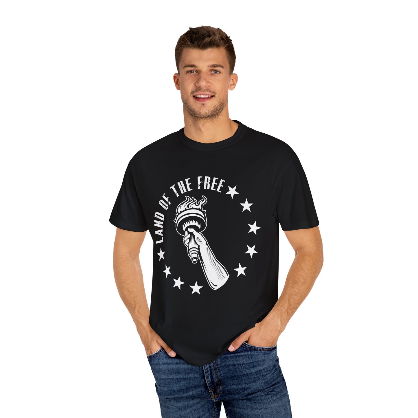 Land Of the Free Graphic T-Shirt, Casual Wear for Independence Day, Gift for Freedom Lovers, Unisex Tee for Everyday Style, Comfort and Style - 13640