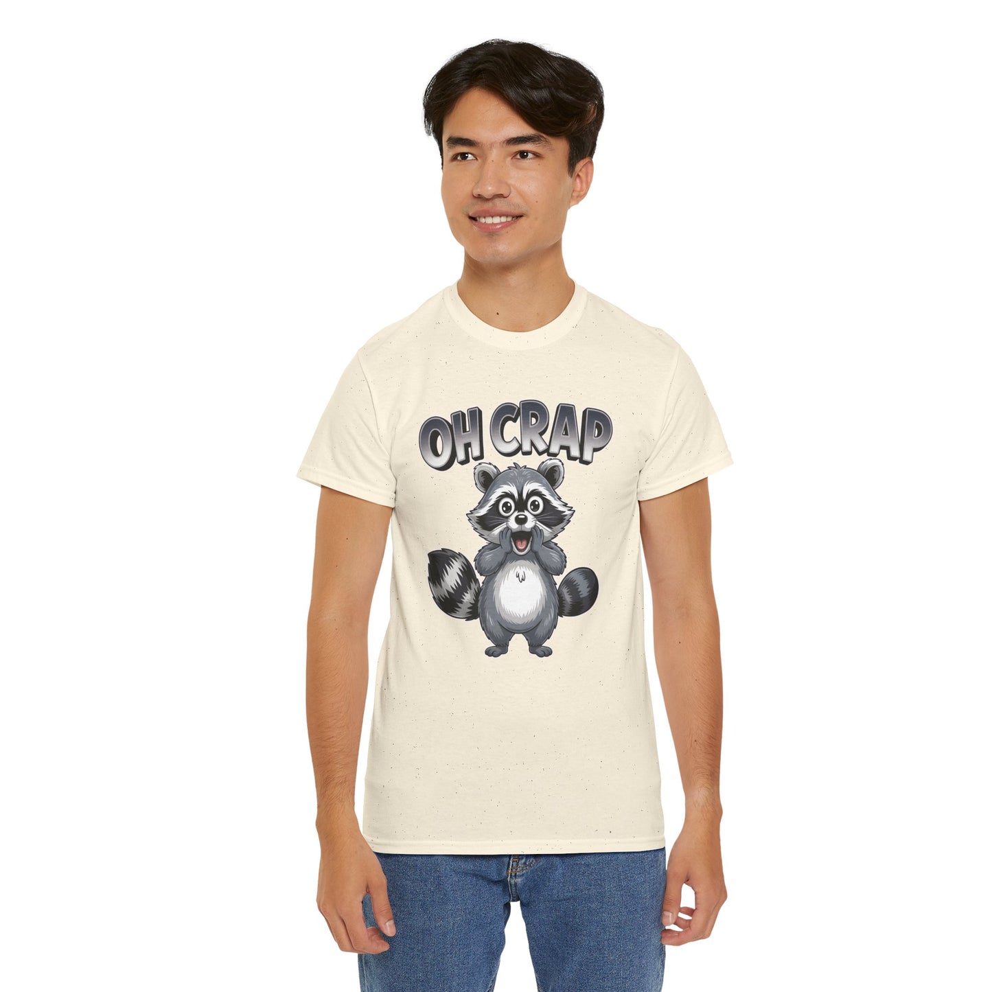 Funny Raccoon T-Shirt – “Oh Crap” Cute Meme Reaction Animal Tee Gift - 14855