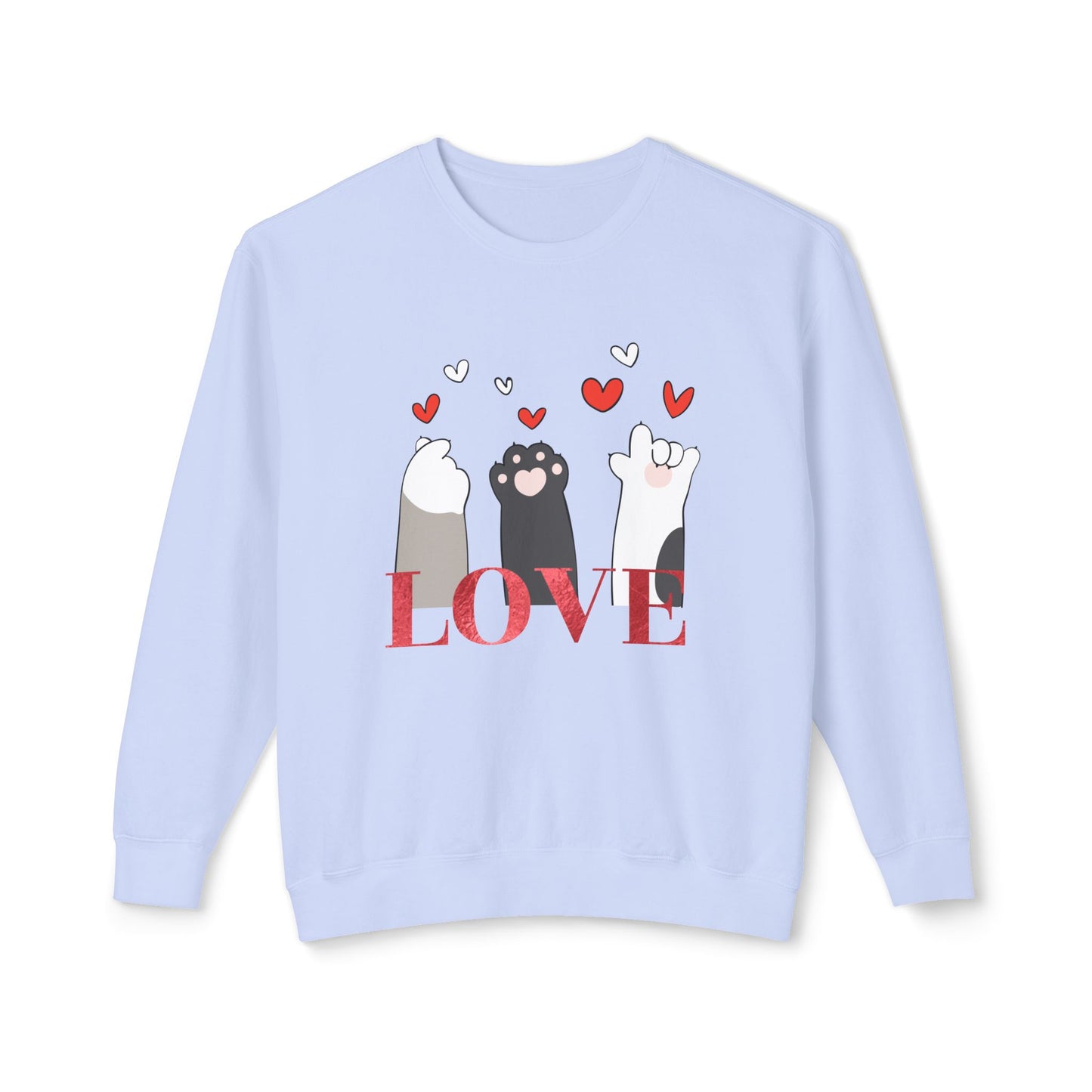 Pet's Paws, Love - Unisex Lightweight Crewneck Sweatshirt - 11477