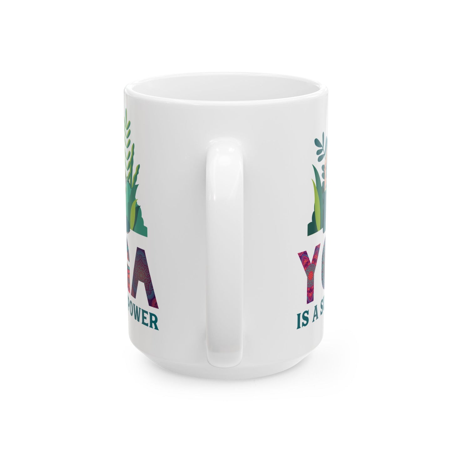 Yoga Power Ceramic Mug – Positive Affirmation Coffee Cup, Yoga Lover Gift - 13152
