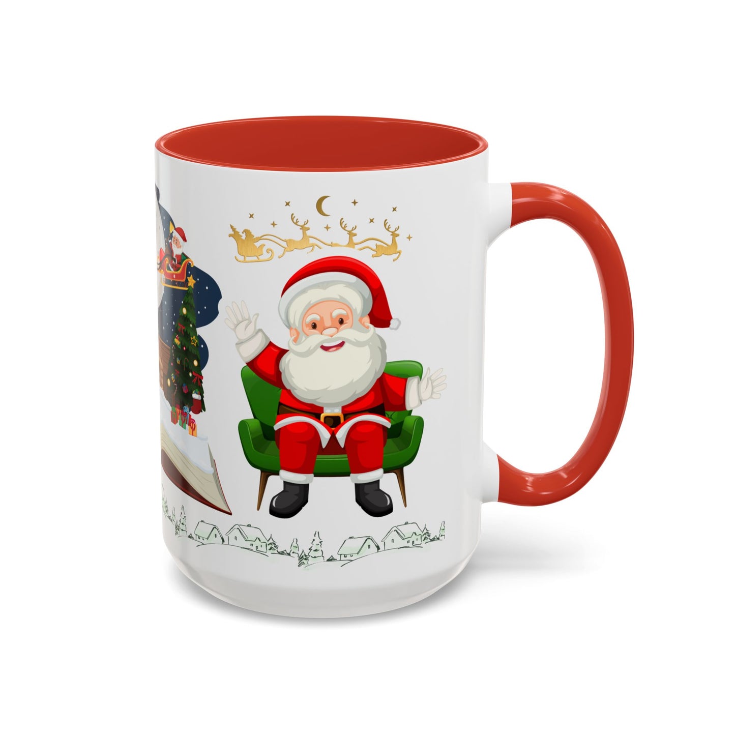 Santa is Coming - Accent Coffee Mug (11, 15oz)