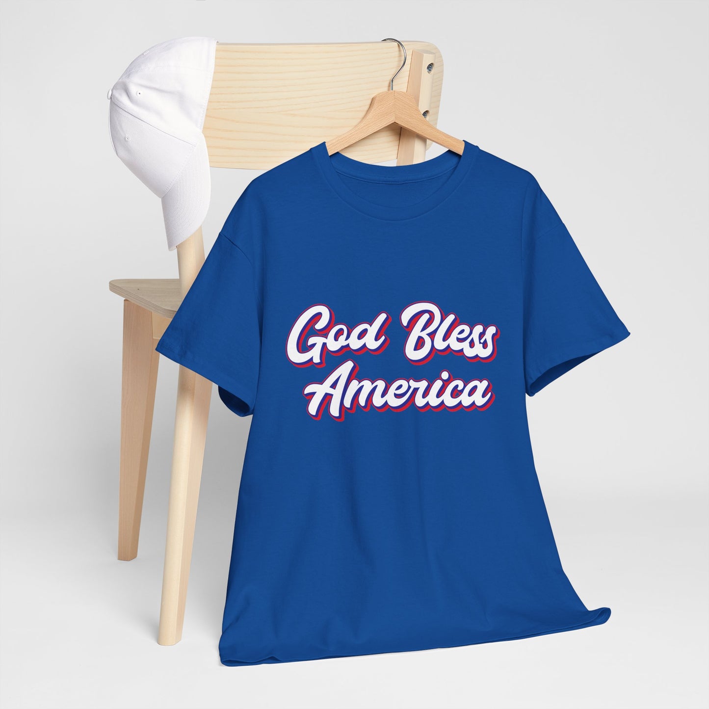 God Bless America Unisex Heavy Cotton Tee | Patriotic Shirt, American Pride Apparel, 4th of July Outfit, Gift for Veterans, Summer - 13655