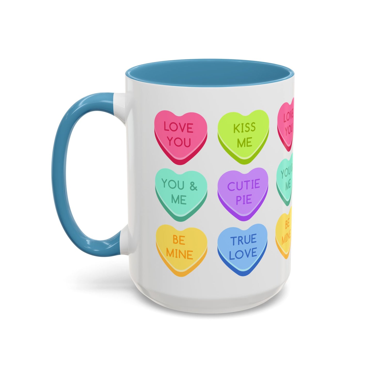 Love You, Kiss Me - Accent Coffee Mug (11, 15oz) - 11541