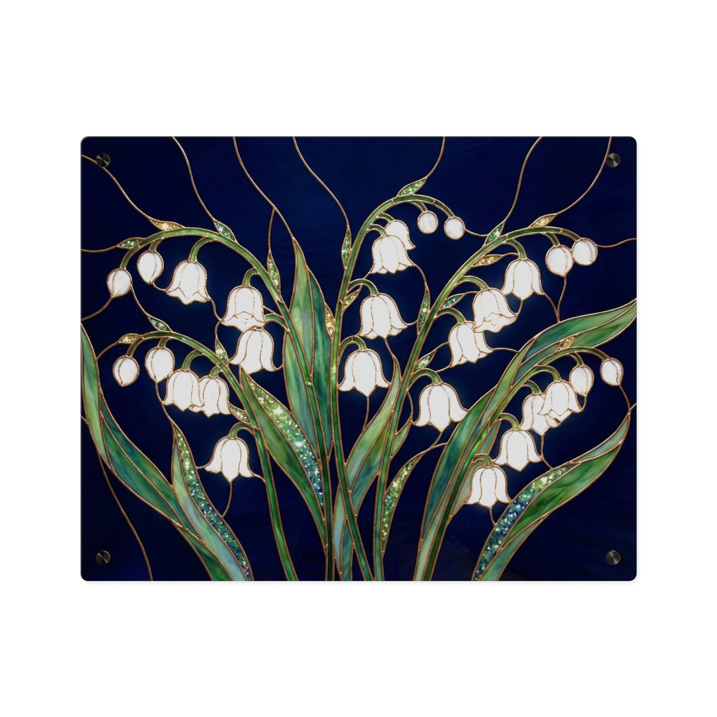 Lily of the Valley Acrylic Wall Art Panel — Botanical Floral Home Decor - 14603