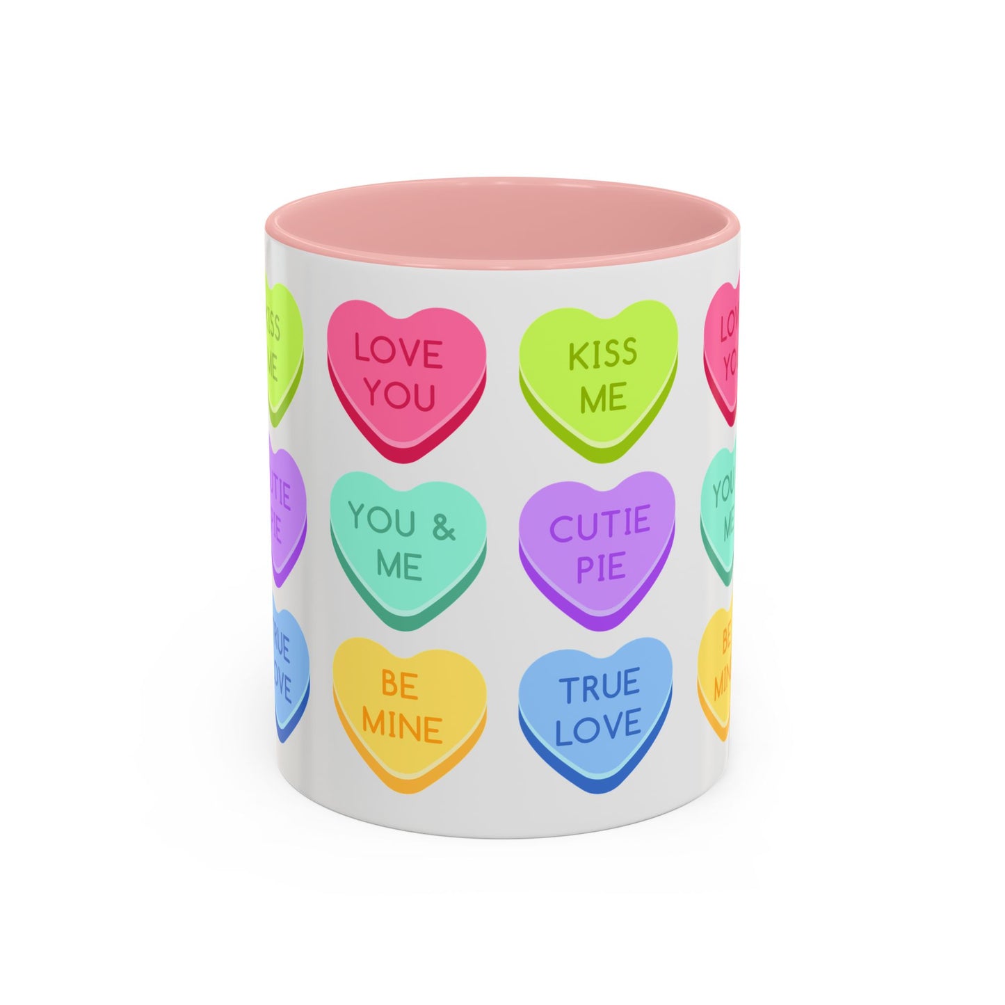 Love You, Kiss Me - Accent Coffee Mug (11, 15oz) - 11541
