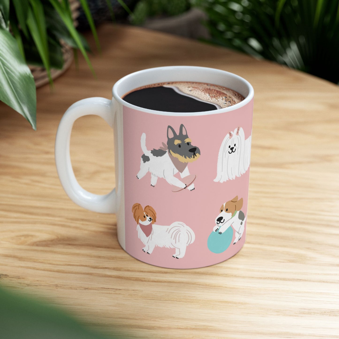 Cute Dog Lovers Ceramic Mug, Pet Owner Gift, Canine Lover Coffee Cup, Dog-Themed Drinkware, Animal Lover Present - 14165