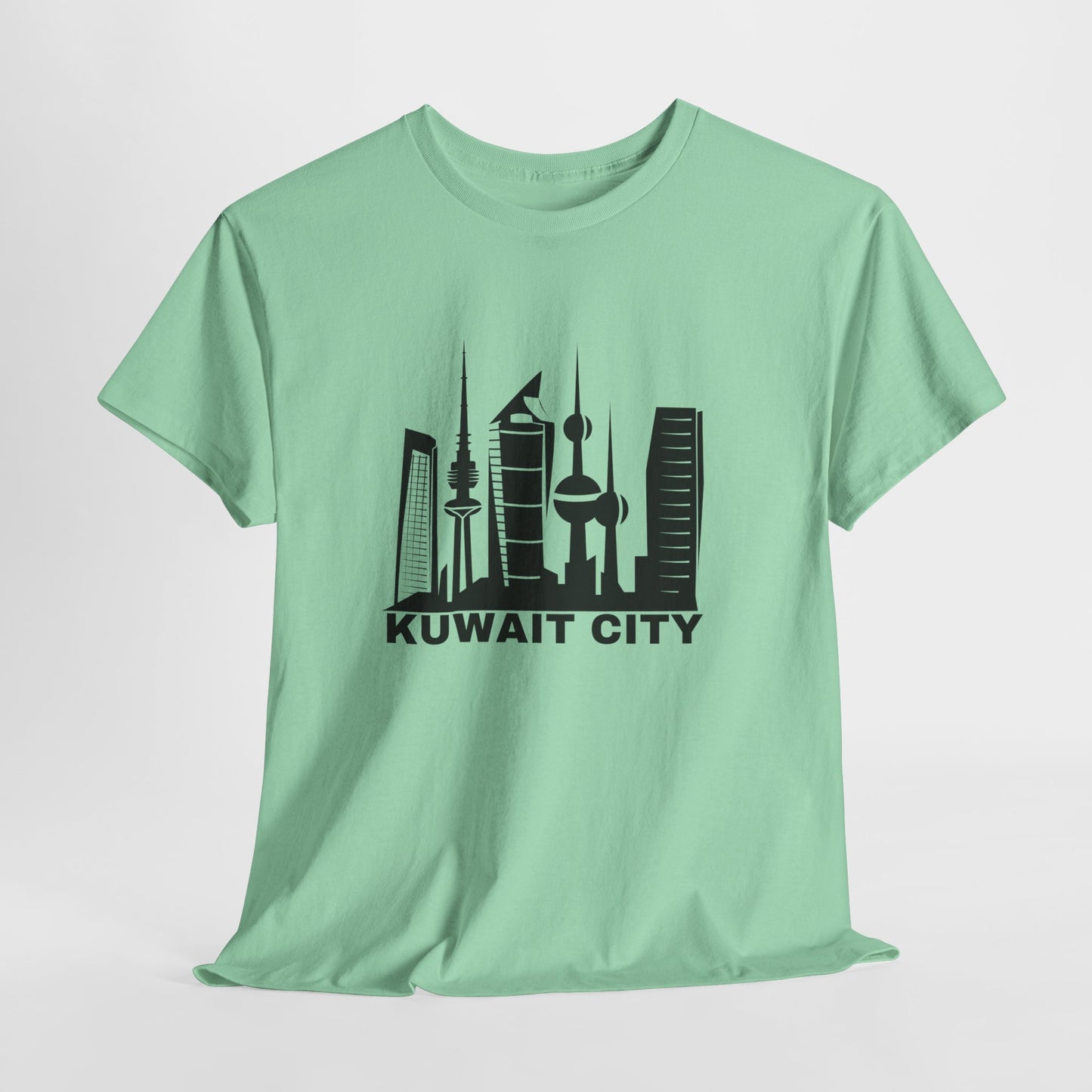 Kuwait City Graphic Unisex Heavy Cotton Tee - Urban Skyline Shirt - 12262